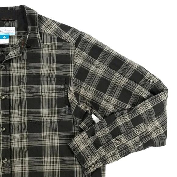Columbia Green Plaid Lock N' Load Long Sleeve Button Down Shirt Men's Medium - Picture 2 of 5